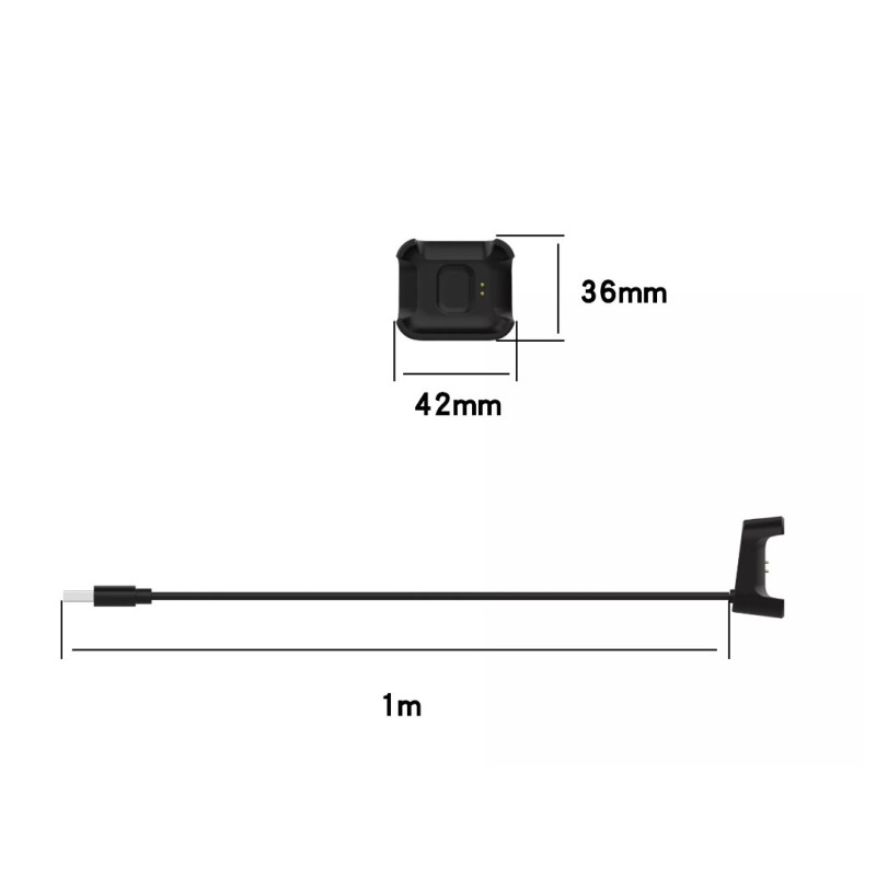 Магнітний USB кабель на смарт-годинник Redmi Watch / 1 метр / Чорний