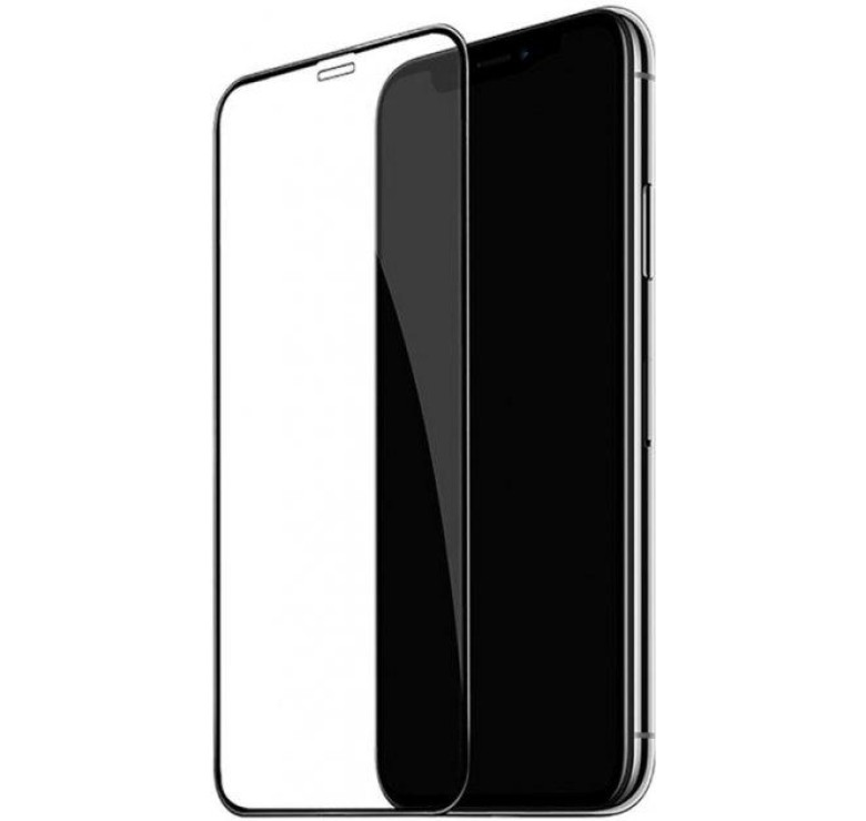 Загартоване скло на Iphone 11 Pro MAX / Повне покриття / Чорна рамка