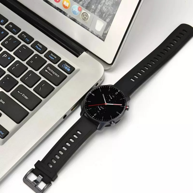 Магнитная USB зарядная станция на часы Amazfit GTR 2 / Amazfit bip U и других / Черная