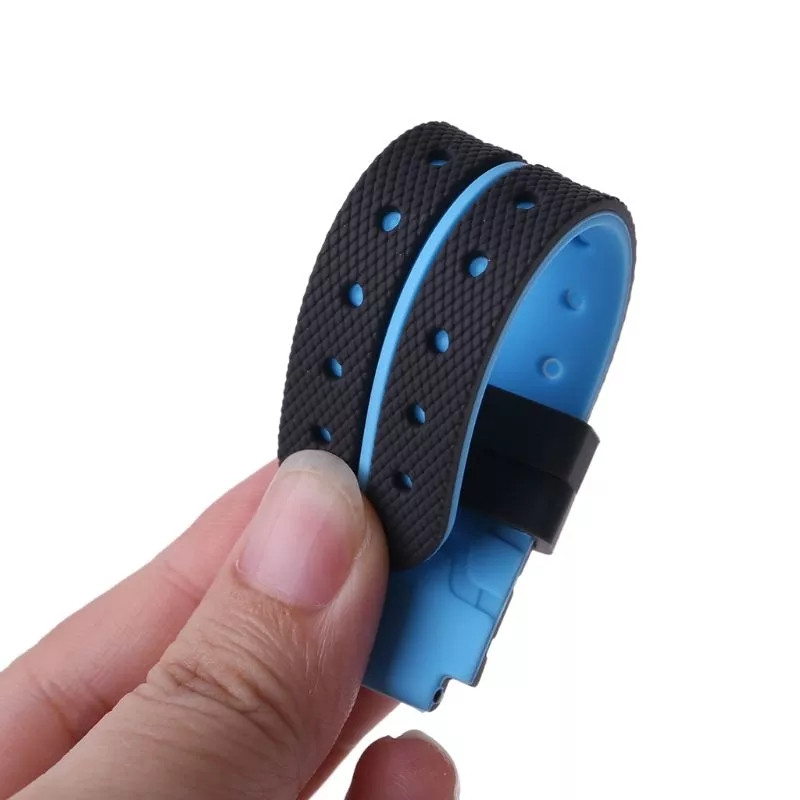 Ремінець силіконовий для дитячих годинників Q60 Q80 Q90 Q100 Q750 T7 S4 Y19 Y21 / 16 mm / Чорно-блакитний