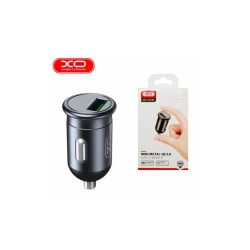 Зарядка автомобильная от прикуривателя для смартфонов XO-CC46 / Быстрая зарядка Quick Charge 3.0 / Темно-серый