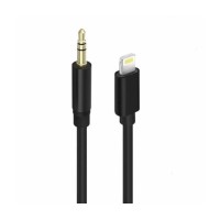 Перехідник кабель з Lightning на AUX аудіо 3.5 mm. / 1 метр / Чорний