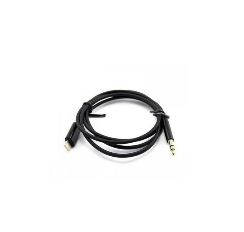 Перехідник кабель з Lightning на AUX аудіо 3.5 mm. / 1 метр / Чорний