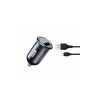 Зарядка автомобільна XO-CC46 з кабелем Micro - USB / від прикурювача / Швидка зарядка Quick Charge 3.0 / Темно-сірий