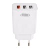 Блок живлення XO-L72 з кабелем USB - Type-C / 3 USB / Швидка зарядка Quick Charge 3.0 / Білий
