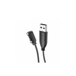 Магнітний фірмовий USB кабель для зарядки смарт-годинників Hoco Y5 / Hoco Y6 / 60 см. / Чорний
