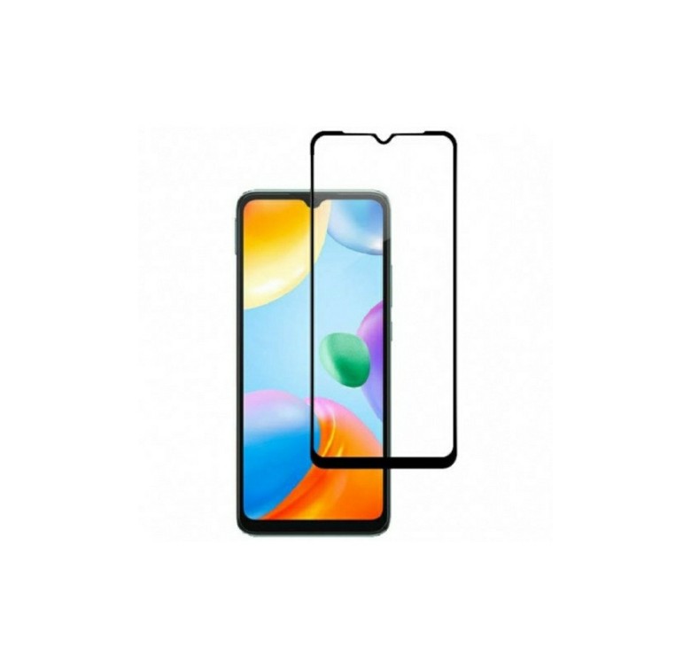 Загартоване захисне скло на Xiaomi Redmi 10C / Чорна рамка