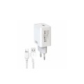 Блок живлення XO-L93 з кабелем lightning для Iphone / 5 вольт / 2.4 Ампера / 1 USB / Білий