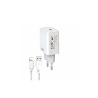 Блок живлення XO-L93 з кабелем lightning для Iphone / 5 вольт / 2.4 Ампера / 1 USB / Білий
