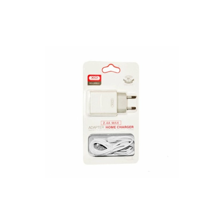 Блок живлення XO-L93 з кабелем lightning для Iphone / 5 вольт / 2.4 Ампера / 1 USB / Білий