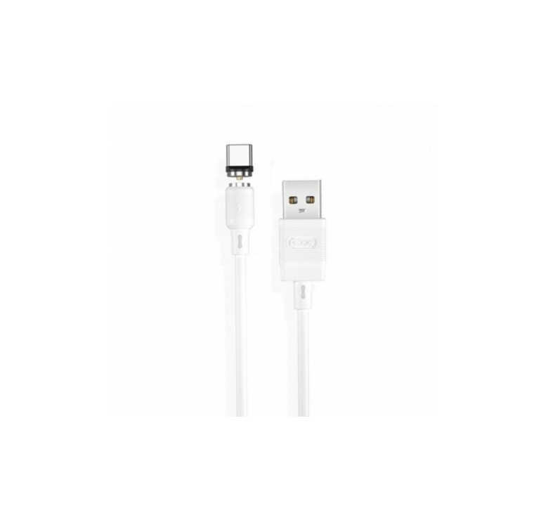 Магнітний кабель Type-C - USB / XO-NB187 / Круглий / 360 Градусів / 100 см. / Білий