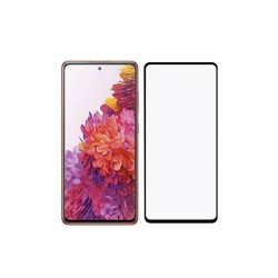 Закаленное защитное стекло на Samsung Galaxy S20 FE / Черная рамка