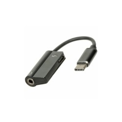 Переходник, кабель AUX XGW639 (раздвоитель) 2 в 1 с Type-c на аудио 3,5 мм и питание Type-c / Черный