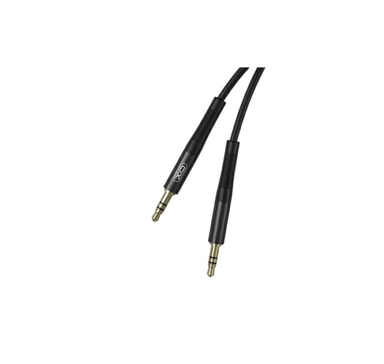 AUX перехідник XO-NB-R175A (кабель) для передачі аудіо / Mini-jack 3.5 mm. / 2 Pin / Силіконовий / 1 метр / Чорний