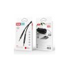 AUX перехідник XO-NB-R175A (кабель) для передачі аудіо / Mini-jack 3.5 mm. / 2 Pin / Силіконовий / 1 метр / Чорний