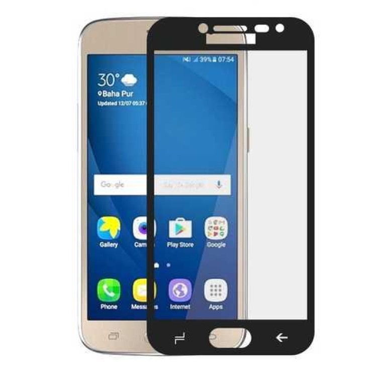 Загартоване захисне скло на Samsung J2 Pro (2018) / Чорна рамка