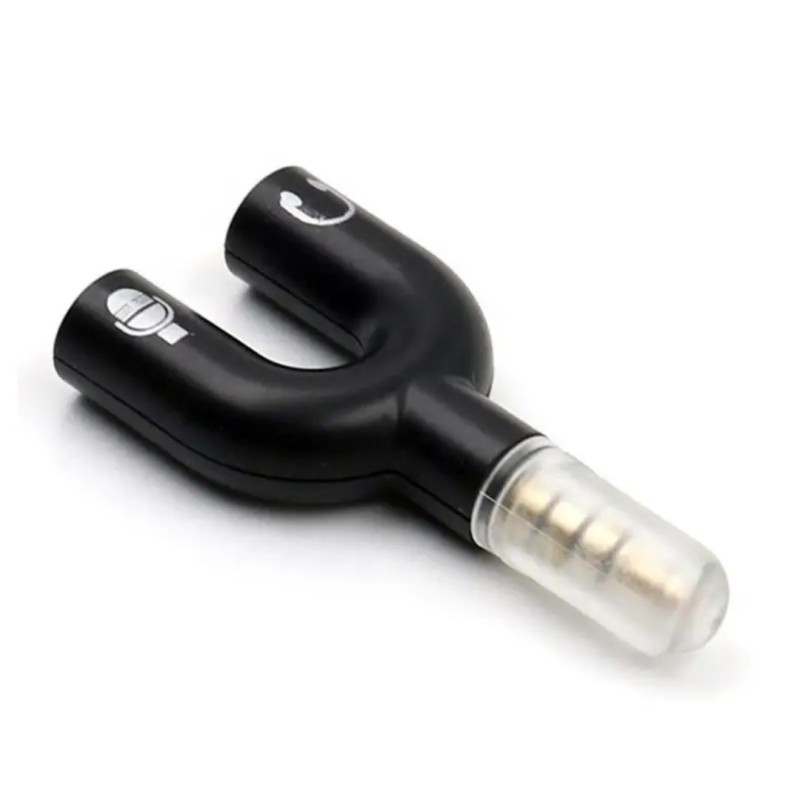 Аудіо перехідник AUX (розгалужувач) 3.5 мм на мікрофон + аудіо