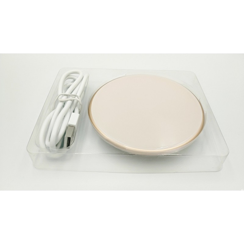 Беспроводное зарядное устройство LFX-01 / Быстрая зарядка 5-9 вольт / 10 Ватт / 1.67-2 Ампера / Золотой