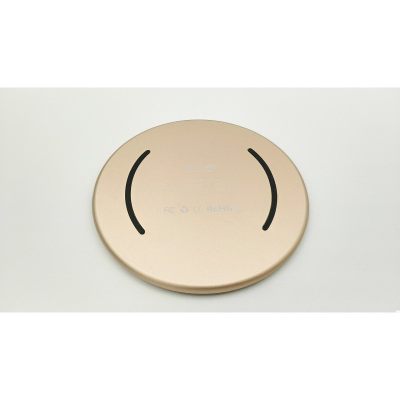 Беспроводное зарядное устройство LFX-01 / Быстрая зарядка 5-9 вольт / 10 Ватт / 1.67-2 Ампера / Золотой