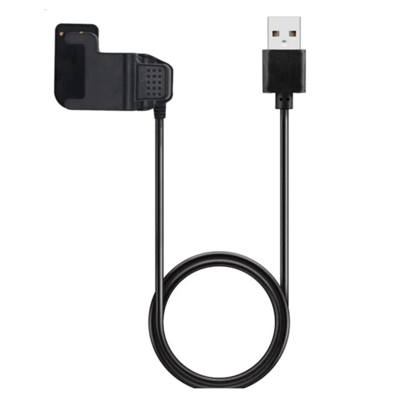 Универсальный USB кабель для зарядки смарт-часов / 2 контакта 7 мм. / 30 см. / Черный