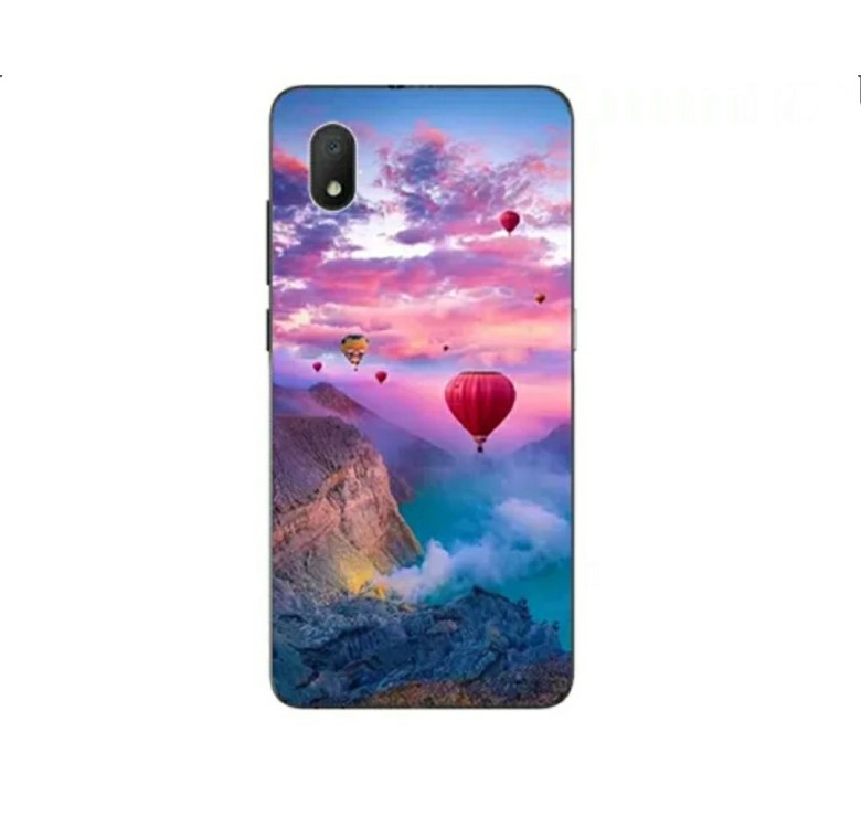 Силіконова накладка (бампер) з принтом для смартфона ZTE Blade A3 2020 / Чорна