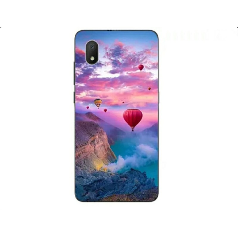 Силіконова накладка (бампер) з принтом для смартфона ZTE Blade A3 2020 / Чорна