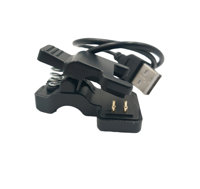 Універсальний USB кабель для зарядки смарт-годинників / 2 Pin, 4 mm / 30 см. / Чорний