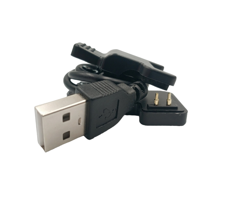 Універсальний USB кабель для зарядки смарт-годинників / 2 Pin, 4 mm / 30 см. / Чорний