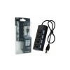 USB хаб Hi-Speed / USB 2.0 / 4 порти USB / З перемикачами / 40 см. / Чорний