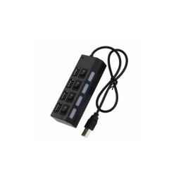 USB хаб Hi-Speed / USB 2.0 / 4 порта USB / С переключателями / 40 см. / Черный