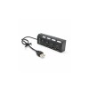 USB хаб Hi-Speed / USB 2.0 / 4 порти USB / З перемикачами / 40 см. / Чорний