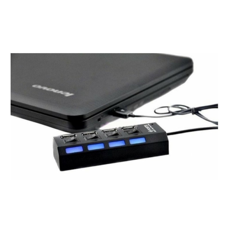 USB хаб Hi-Speed / USB 2.0 / 4 порта USB / С переключателями / 40 см. / Черный