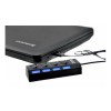 USB хаб Hi-Speed / USB 2.0 / 4 порти USB / З перемикачами / 40 см. / Чорний