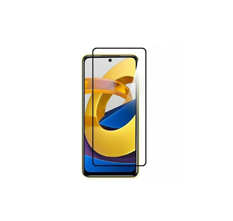 Загартоване захисне скло на Poco M4 Pro 5G / Чорна рамка