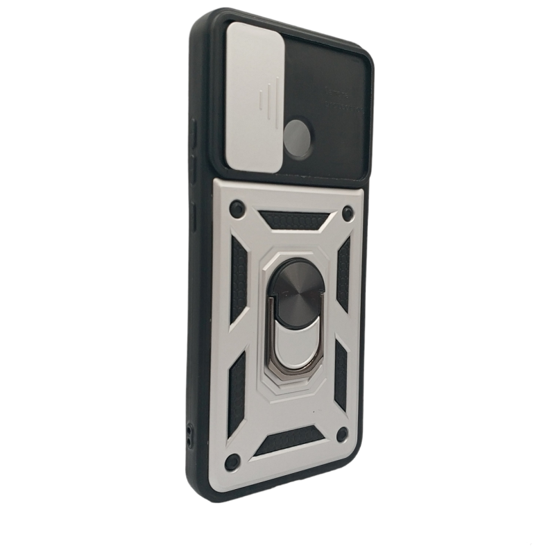 Накладка ударостійка з тримачем і захистом камери для Xiaomi Redmi 10C / Серебристий