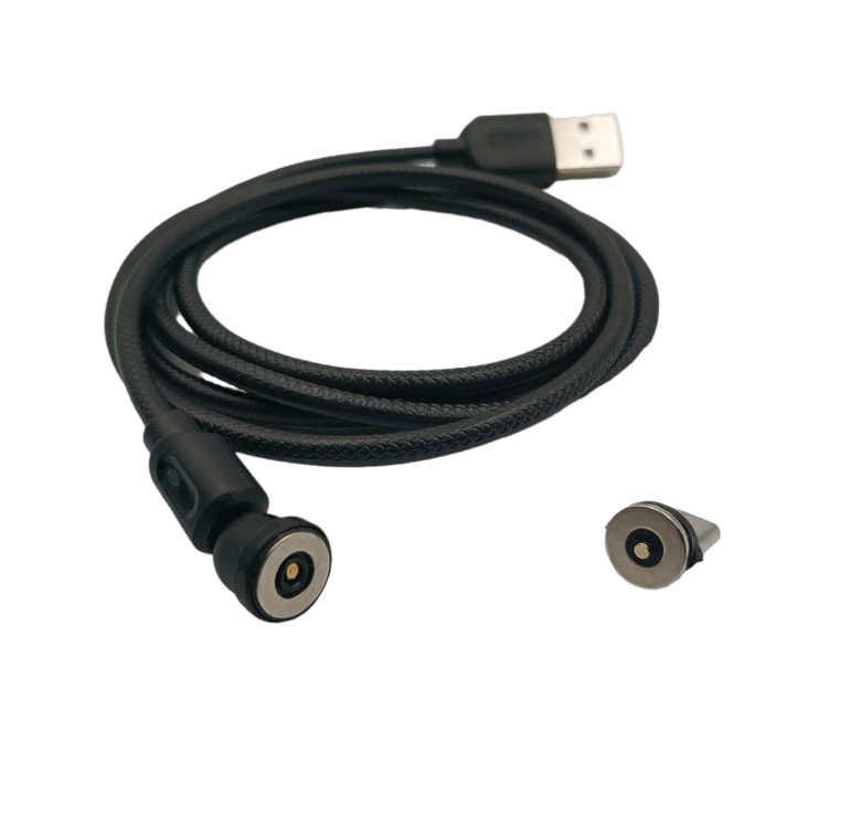Магнітний кабель USLION 2 в 1 / Type-C - USB / 540 градусів / Круглий / 100 см. / Чорний