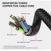 Магнітний кабель USLION 2 в 1 / Type-C - USB / 540 градусів / Круглий / 100 см. / Чорний