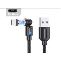 Магнітний кабель USLION 2 в 1 / Micro - USB / 540 градусів / Круглий / 100 см. / Чорний