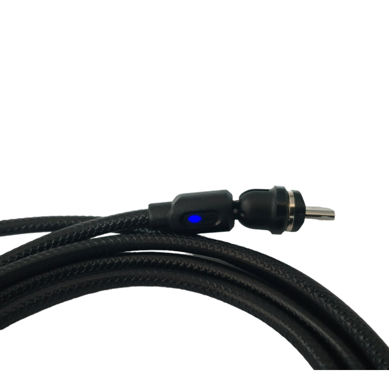 Магнітний кабель USLION 2 в 1 / Micro - USB / 540 градусів / Круглий / 100 см. / Чорний