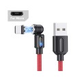 Магнітний кабель USLION 2 в 1 / Micro - USB / 540 градусів / Круглий / 100 см. / Червоний
