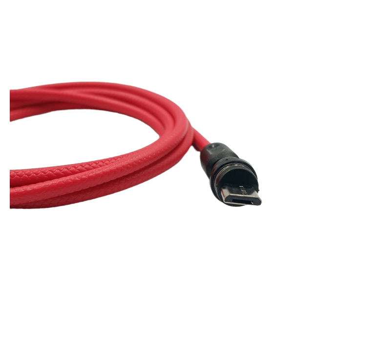 Магнітний кабель USLION 2 в 1 / Micro - USB / 540 градусів / Круглий / 100 см. / Червоний
