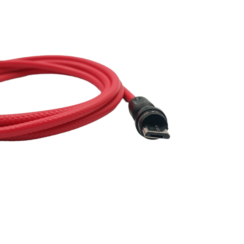 Магнитный кабель USLION 2 в 1 / Micro - USB / 540 градусов / Круглый / 100 см. / Красный