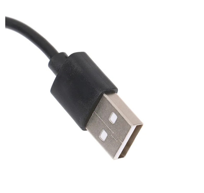 Магнітний USB кабель для дитячого смарт-годинника Q100 Q100S / 50 см. / 4 конектора / Чорний