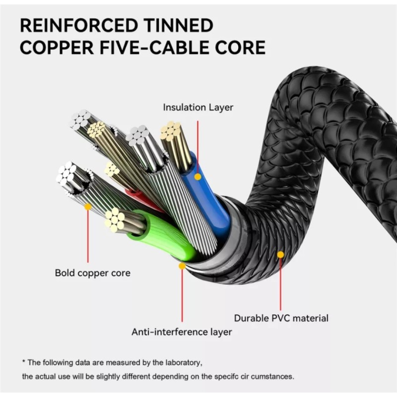 Магнітний кабель USLION 2 в 1 / Type-C - USB / 540 градусів / Круглий / 200 см. / Чорний