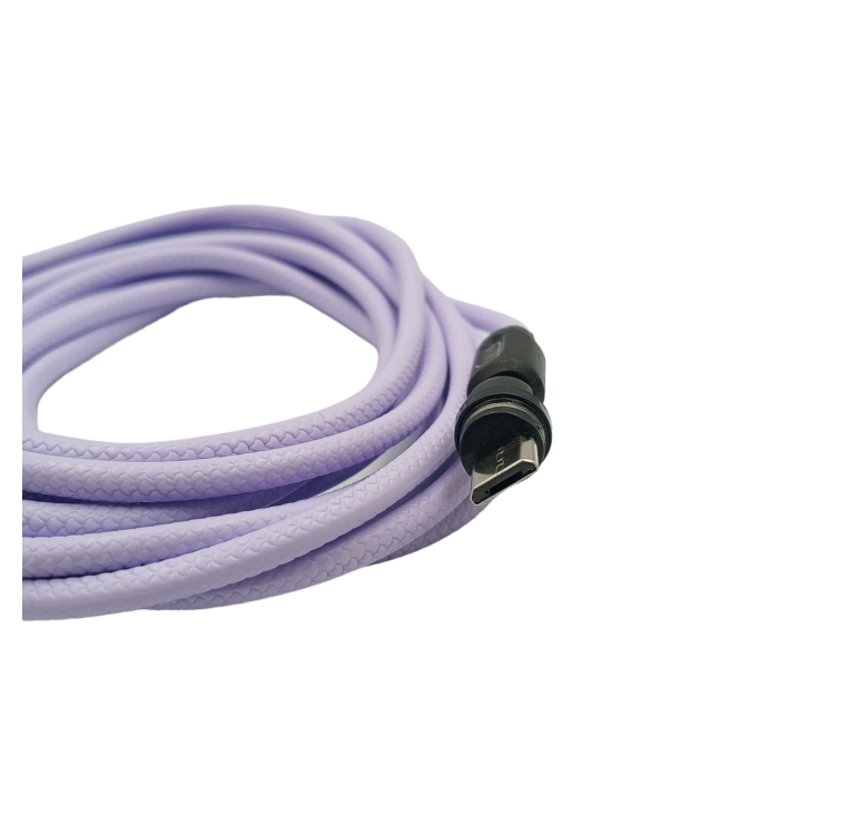 Магнітний кабель USLION 2 в 1 / Micro - USB / 540 градусів / Круглий / 200 см. / Фіолетовий