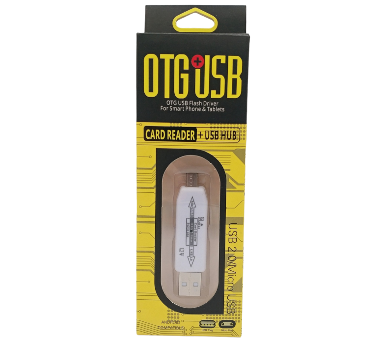 USB хаб і кардрідер (2в1) / USB 2.0 / 4 порти (2 шт. USB, micro SD, micro) / Білий
