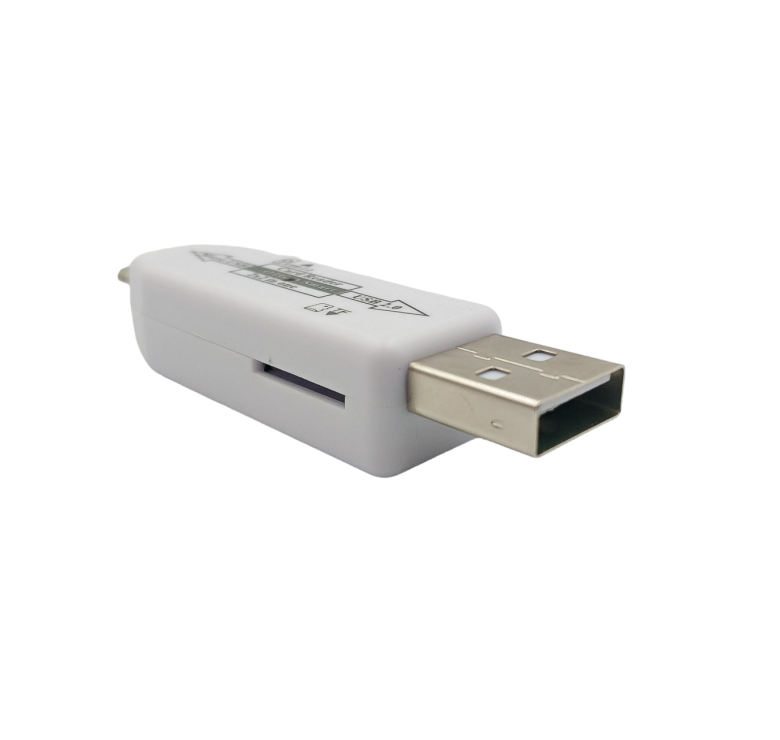 USB хаб і кардрідер (2в1) / USB 2.0 / 4 порти (2 шт. USB, micro SD, micro) / Білий