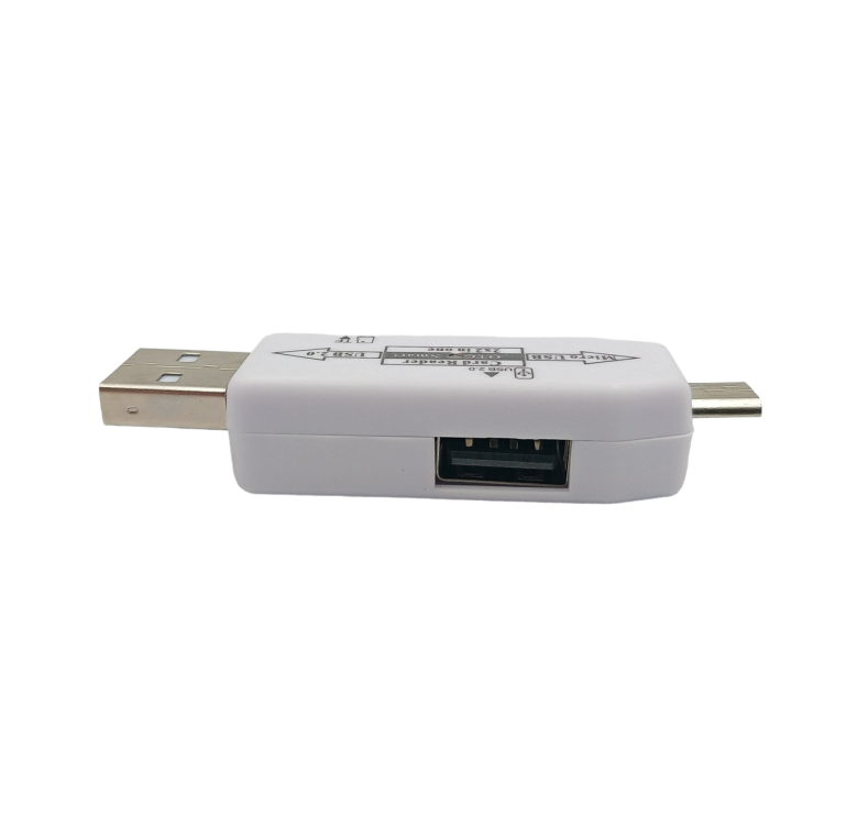 USB хаб і кардрідер (2в1) / USB 2.0 / 4 порти (2 шт. USB, micro SD, micro) / Білий