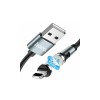 Магнітний кабель Hoco U94 2 в 1 / Lightning (Iphone) - USB / 540 градусів / Круглий / 120 см. / Чорний
