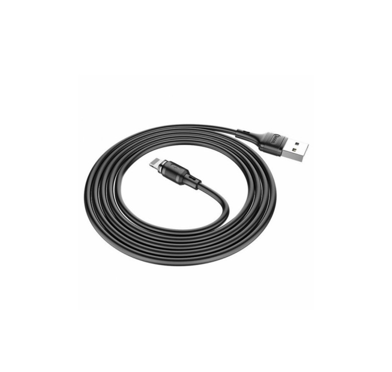 Магнітний силіконовий кабель Hoco X52 / Lightning (Iphone) - USB / 360 градусів / Круглий / 100 см. / Чорний